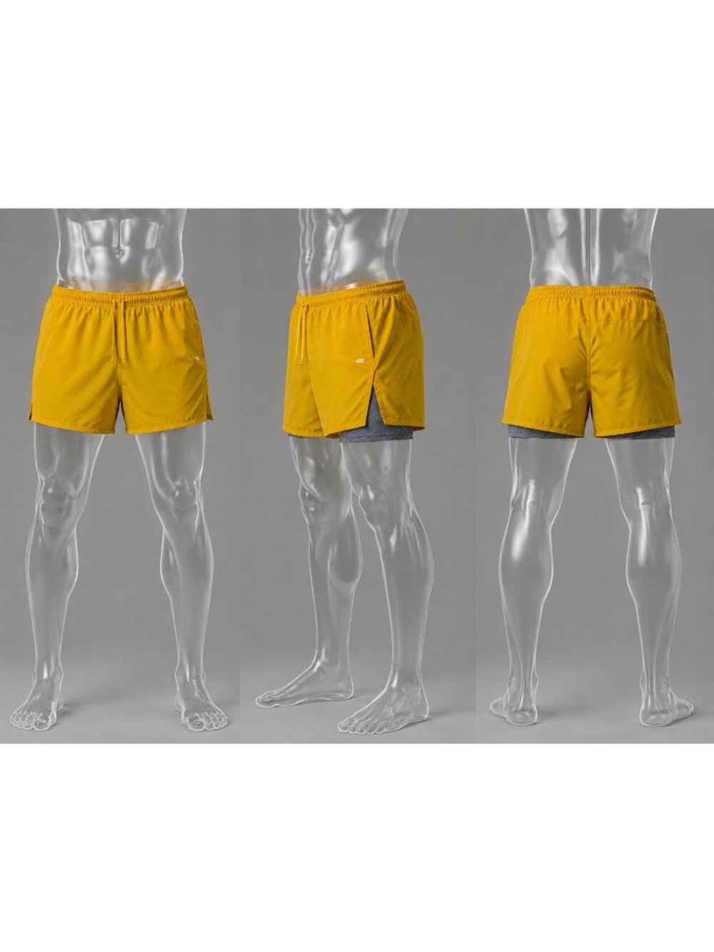DSG Men's Yellow Athletic Shorts Moisture Wicking Polyester Stretch Size XL